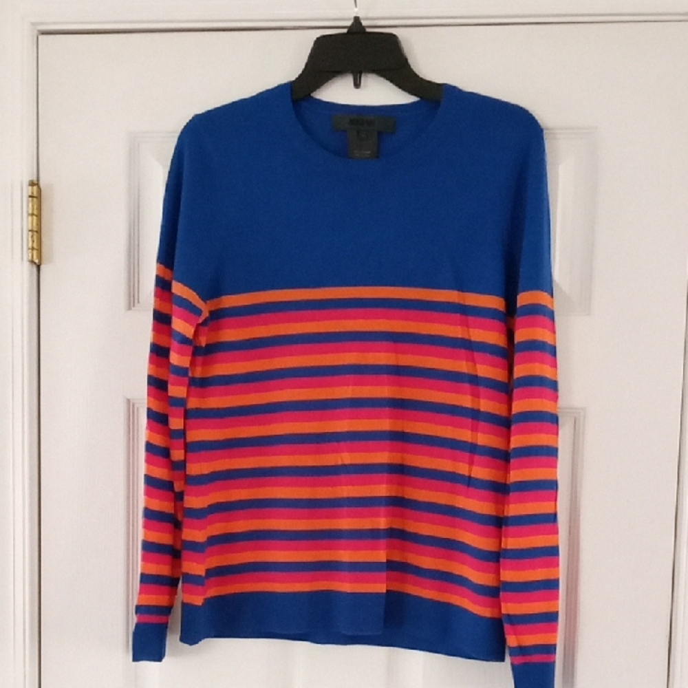 Miss Wu By Jason Wu Blue Stripped Cashmere Sweater